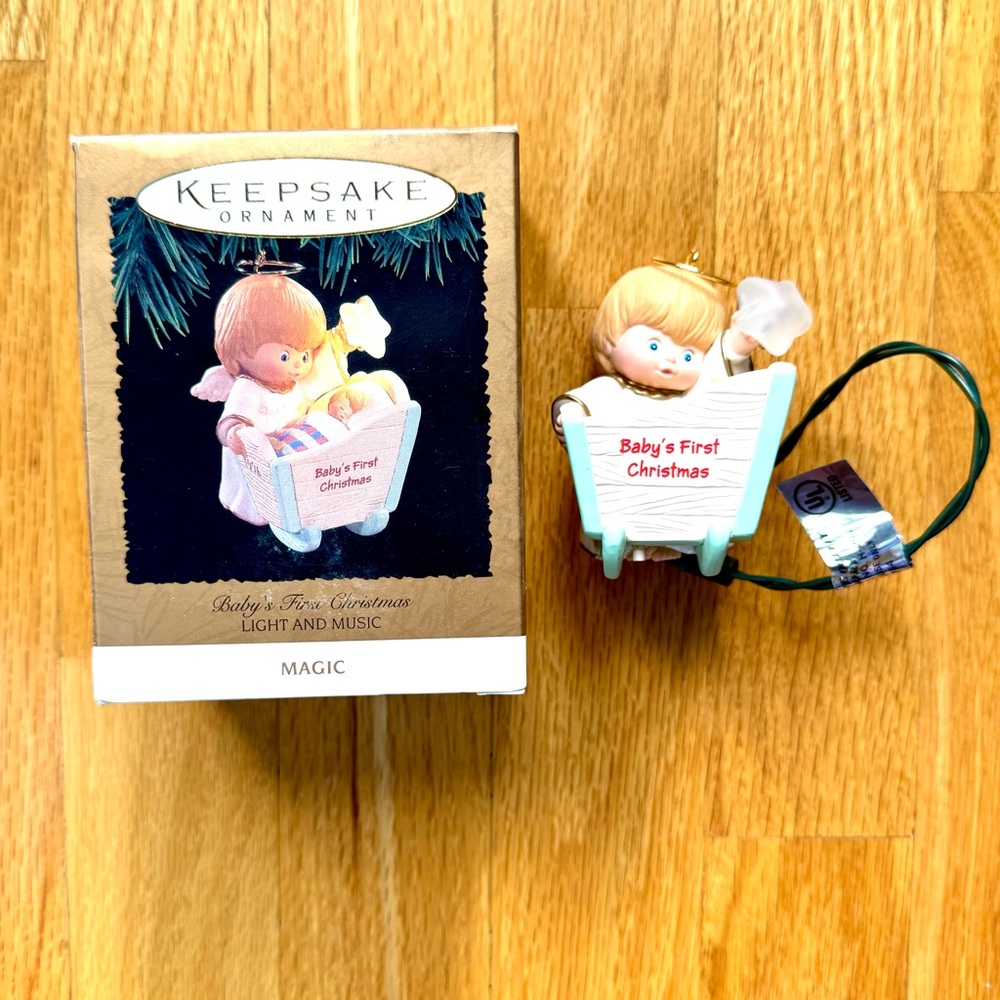 Hallmark Keepsake Ornament Baby’s First Christmas 1996 Magic with Light & Music